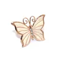 Elegant beige butterfly napkin ring with rose gold alloy frame and clear crystals - Butterfly / Rose Gold