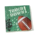 Quadratische American-Football-Party-Servietten mit grünem Rasen und Touchdown-Aufdruck - 16 Blatt/Packung Servietten