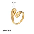 Close-up detail of a gold teardrop petal ring with 0.7cm width and 4.3g weight markers - Petal Drop Mirror Finish Style (Style 24)