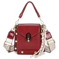 Piccola borsa da donna rossa di alta qualità stile coreano con trama coccodrillo e tracolla - Rosso