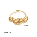 Detailed view of a gold stainless steel organic geometric ring weighing 5.2g. - Irregular Lava Style (Style 25)