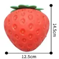 Dimensioni dettagliate dello squishy a forma di fragola: 14,5 cm di altezza e 12,5 cm - Sacchetto OPP / 12x12x13.5cm / Rosso