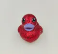 Paperella di gomma rossa glitterata per bagnetto bambini gioco d'acqua - Rosso