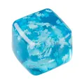 Giocattolo squishy a forma di cubetto d'acqua blu traslucido con fiocchi di neve antistress - 3cm / Cubetto di Ghiaccio Fiocco di Neve Blu