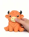 Πορτοκαλί Highland Cow squishy παιχνίδι αντιστρες που πιέζεται από το χέρι για επίδειξη - Τσάντα OPP / Πορτοκαλί