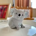 Detailed macro view of a cute grey koala squeeze toy with realistic grainy texture - Koala Style / OPP Bag / Light Gray