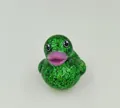 Anatra in vinile con glitter verdi per il bagno, piccola statuina da 4,5 cm - Verde