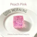 Pink glitter square jelly squeeze toy for stress relief, aesthetic desk decoration - Pink