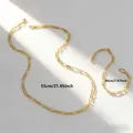 Detailansicht einer vergoldeten Figaro-Kette und eines Armbands mit Maßangaben. - Halskette und Armband Set (Set20210202Set) / Halskette 55cm + Armband 19cm