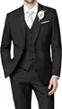 Elegante traje de tres piezas ajustado para hombre en negro carbón con un solo botón - XS / Top Y Pantalón / Negro