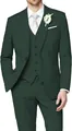 Eleganter dunkelgrüner dreiteiliger Slim-Fit-Herrenanzug mit Ein-Knopf-Sakko - XS / Oberteil Und Unterteil / Dunkelgrün