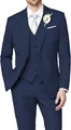Schmal geschnittener marineblauer 3-teiliger Herrenanzug mit Sakko und Weste - XS / Oberteil Und Unterteil / Marineblau