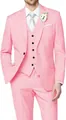 Hochwertiger rosa Herrenanzug Slim Fit dreiteiliges Set mit Sakko Weste und Hose - XS / Oberteil Und Unterteil / Rosa