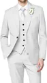 Eleganter weißer dreiteiliger Herrenanzug in Slim Fit mit Sakko Weste Hose - XS / Oberteil Und Unterteil / Weiß