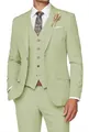 Eleganter salbeigrüner dreiteiliger Slim-Fit-Anzug für Herren mit passender Weste - XS / Oberteil Und Unterteil / Grasgrün
