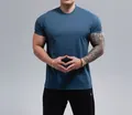 Sportief nauwsluitend heren T-shirt met korte mouwen voor fitnesstraining - Grijsgroen