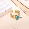 Eleganter 18k vergoldeter Edelstahlring, verstellbar mit blauem Zirkonia-Edelstein - Blauer Runder Stil (CXR00802G) / Einstellbar Offen / Gold