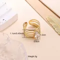 Verstellbarer Ring aus 18k vergoldetem Edelstahl mit Marquise-Zirkonia und Maßen - Klares Marquise Stil (CXR00813G) / Einstellbar Offen / Gold