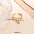 Größenverstellbarer Ring aus Edelstahl in Gold mit Markisenschliff-Zirkonstein. - Klares Marquise Stil (CXR00812G) / Einstellbar Offen / Gold