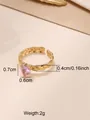 Verstellbarer, 18 Karat vergoldeter Edelstahlring mit einem rosa Herz-Zirkonia-Stein - Rosa Herz Stil (CXR00814G) / Einstellbar Offen / Gold