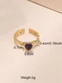 Verstellbarer Ring aus 18k vergoldetem Edelstahl mit einem lila Zirkonia-Herz - Lila Herz Stil (CXR00814G) / Einstellbar Offen / Gold