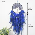 Attrape-rêves bleu arbre de vie avec plumes et pierres, décoration murale pour la maison. - Arbre de Vie en Pierre Bleue (9185A)