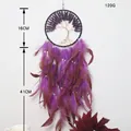 Attrape-rêves violet Arbre de Vie fait main avec pierres concassées et plumes douces - Arbre de Vie à Plumes Violettes (9185B)