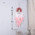Attrape-rêves Arbre de Vie rose avec pierres concassées et plumes douces de déco - Arbre de Vie Dégradé Rose Blanc (9185I)