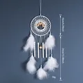 Attrape-rêves Arbre de vie blanc avec plumes et carillons, dimensions 16x34 cm SKU - Attrape-Rêve Carrillon Blanc (9462)