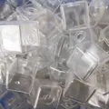 Close-up of transparent TPR square cubes for DIY stress relief toys - Transparent Square Shell (With Lid)
