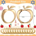 Detailed size guide for gold apple-shaped napkin rings featuring a 5cm height and 3.2cm diameter - Gold
