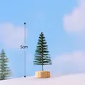 Miniature pine needle Christmas tree for micro landscape, 5cm green variant with wood base - Green Pine Tree (C0471) / 5cm