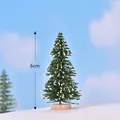 6cm miniature pine needle Christmas tree with artificial snow for micro landscape - Dark Green Snow Tree (C0471) / 6cm