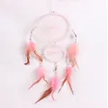 Acchiappasogni rosa con conchiglie e piume per auto o decorazione murale da casa. - Anello Doppio Rosa (MSC66)