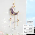 Handgefertigter Amethyst-Mond-Sonnenfänger mit Kristallprismen für Wanddekoration - Amethyst Mond Stil (QHM3489水晶gj-A紫色) / Lila