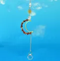 Attrape-soleil lune en cristal avec pierres naturelles et charme soleil décoratif - Carillon à Vent Lune Agate Rouge