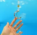 Attrape-soleil lune en améthyste naturelle avec pendentif boule de cristal étincelante - Carillon à Vent Lune Quartz Fraise Rose