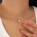 Collier minimaliste à pendentif cœur invisible avec cordon transparent - Style Pendentif Cœur (19026-S)