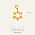 Kleiner 13mm Edelstahl 18K vergoldeter Davidstern-Anhänger für DIY-Schmuckherstellung - Hexagramm