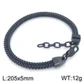 Bracelet réglable en acier inoxydable noir avec chaîne queue de renard - Noir