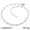 Bracciale a catena con sfere in acciaio inossidabile minimalista regolabile - 22cm / Colore acciaio