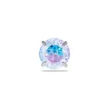 Pendiente de botón con circonita cúbica de corte redondo en degradado azul y violeta y plata. - Pieza Única (A-1619) / Degradado Rosa Azul