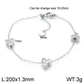 Verstellbares Edelstahl-Blumenarmband mit funkelnden Kristallakzenten in Silberoptik - Einstellbar (16-20cm) / Silber-Stil (KB138266-GC)