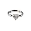 Bague élégante en acier titane argenté ornée d'une pierre de zircon étincelante en forme de cœur - Taille 5 / Argent - Zircon Blanc