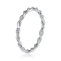 Minimalist stainless steel twisted rope ring in silver finish for women - Size 6 / Twisted Wire / Silver