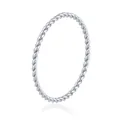 Elegante minimalistische zilveren gedraaide touwring van roestvrij staal voor dames - Maat 6 / Fijne Vlecht / Zilver