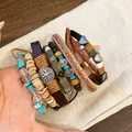 Bohemian multi-layered beaded bracelet set featuring tree of life and heart charms - Multi-Layer Style (29#) / 7-piece Set / Brown