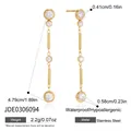 Exklusive vergoldete Edelstahl-Stabohrringe mit hochwertigen Zirkonia-Akzenten - Langer Stab Quasten Stil (JDE0306094) / Gold