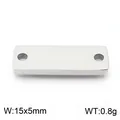 Gepolijste roestvrijstalen rechthoekige connector met twee gaten, 15x5mm, gewicht 0,8g - Zilver Glad 15x5mm (KLJ8433-Z) / 15x5mm