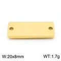 Goud gepolijste roestvrijstalen rechthoekige connectorplaat met twee gaten voor sieraden - Goud Glad 20x8mm (KLJ8436-Z) / 20x8mm